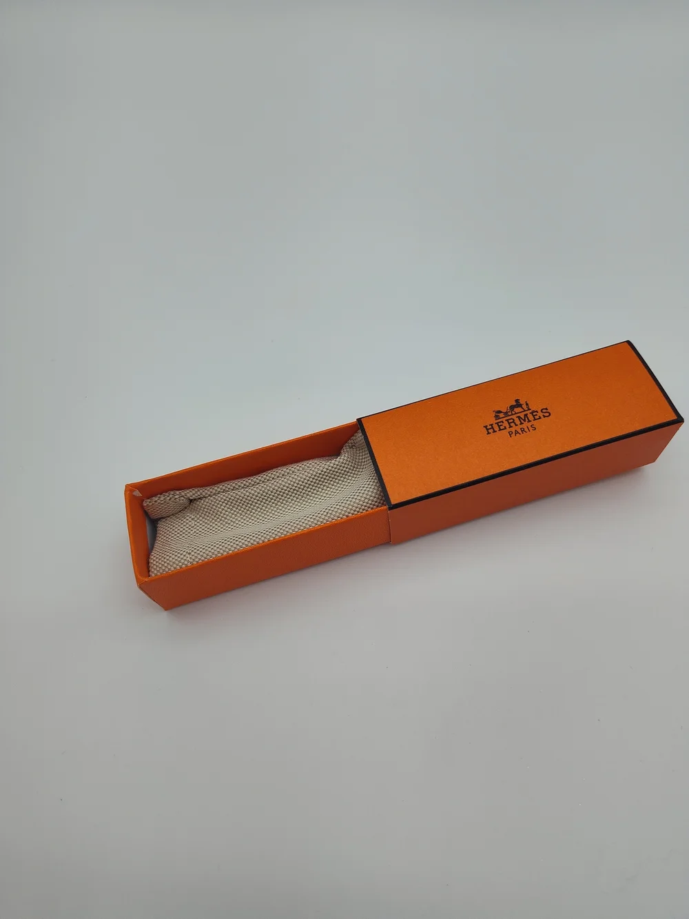 HERMÈS Orange Lipstick Gift Box & Canvas Dust Sleeve Set Empty Packaging EUC